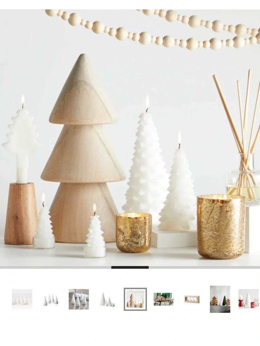 Crate&Barrel White Tree Tealight Candles - Set of 4